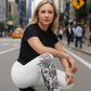 Inked Wild Housewife — White Pocket Leggings (Calf Ink)